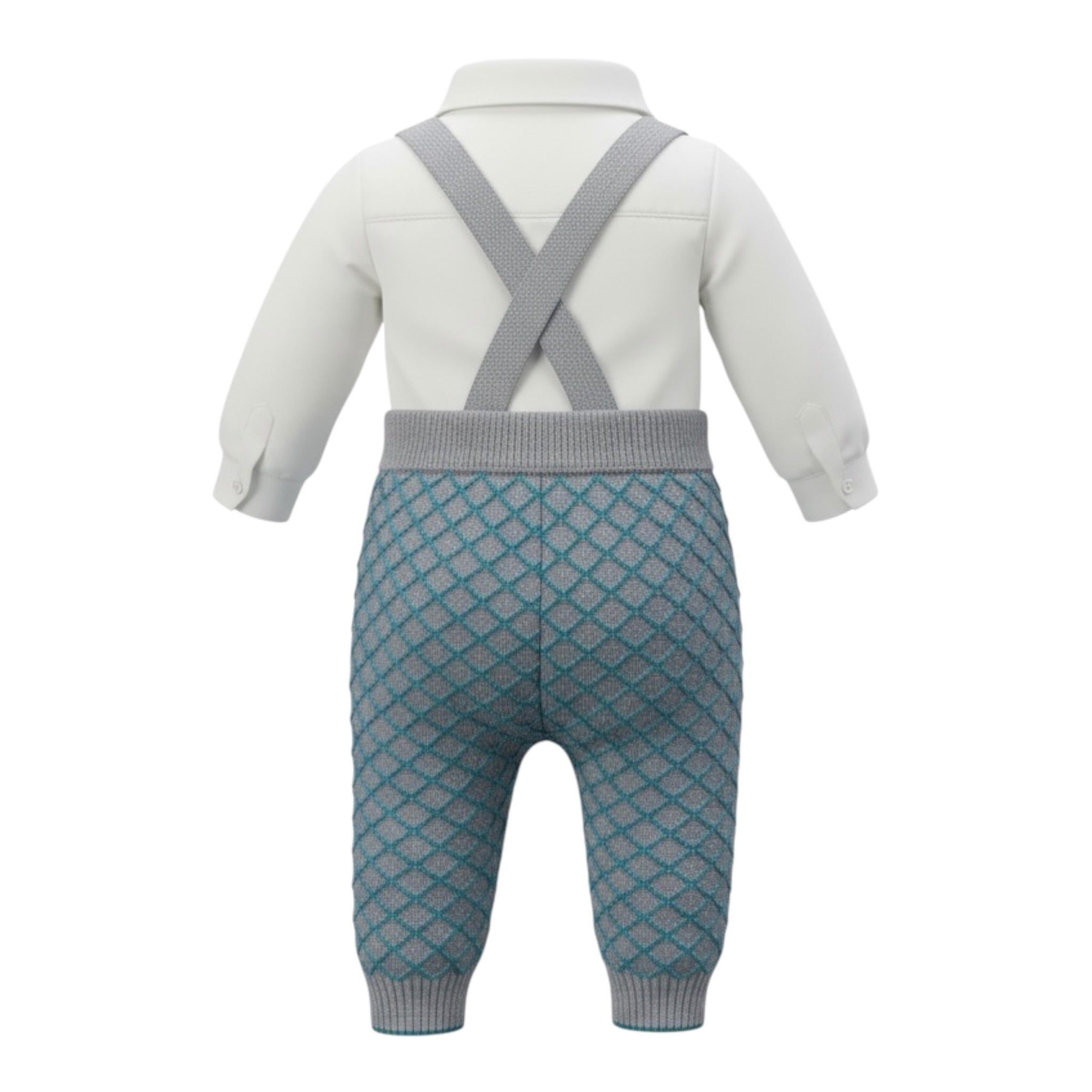 I Delfi Completo 2Pz Salopette-Camicia Bianco per Neonato 25A6468 BIANCO I DELFI 