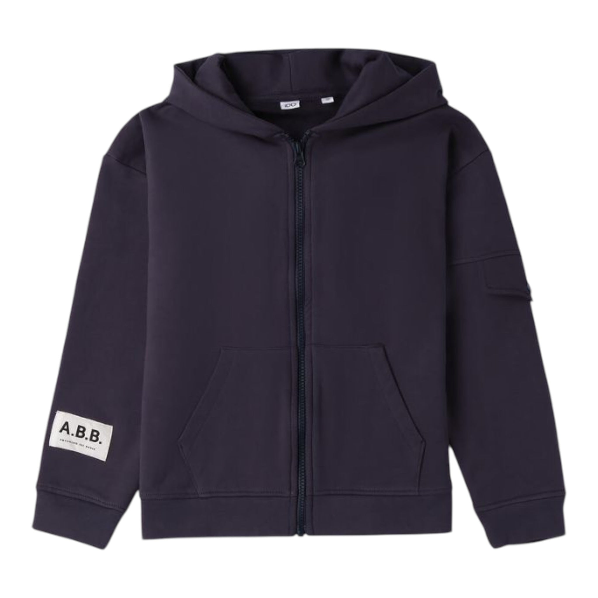 I Do Felpa tinta unita con Cappuccio Nero per Bambino 4F423 NERO I DO 