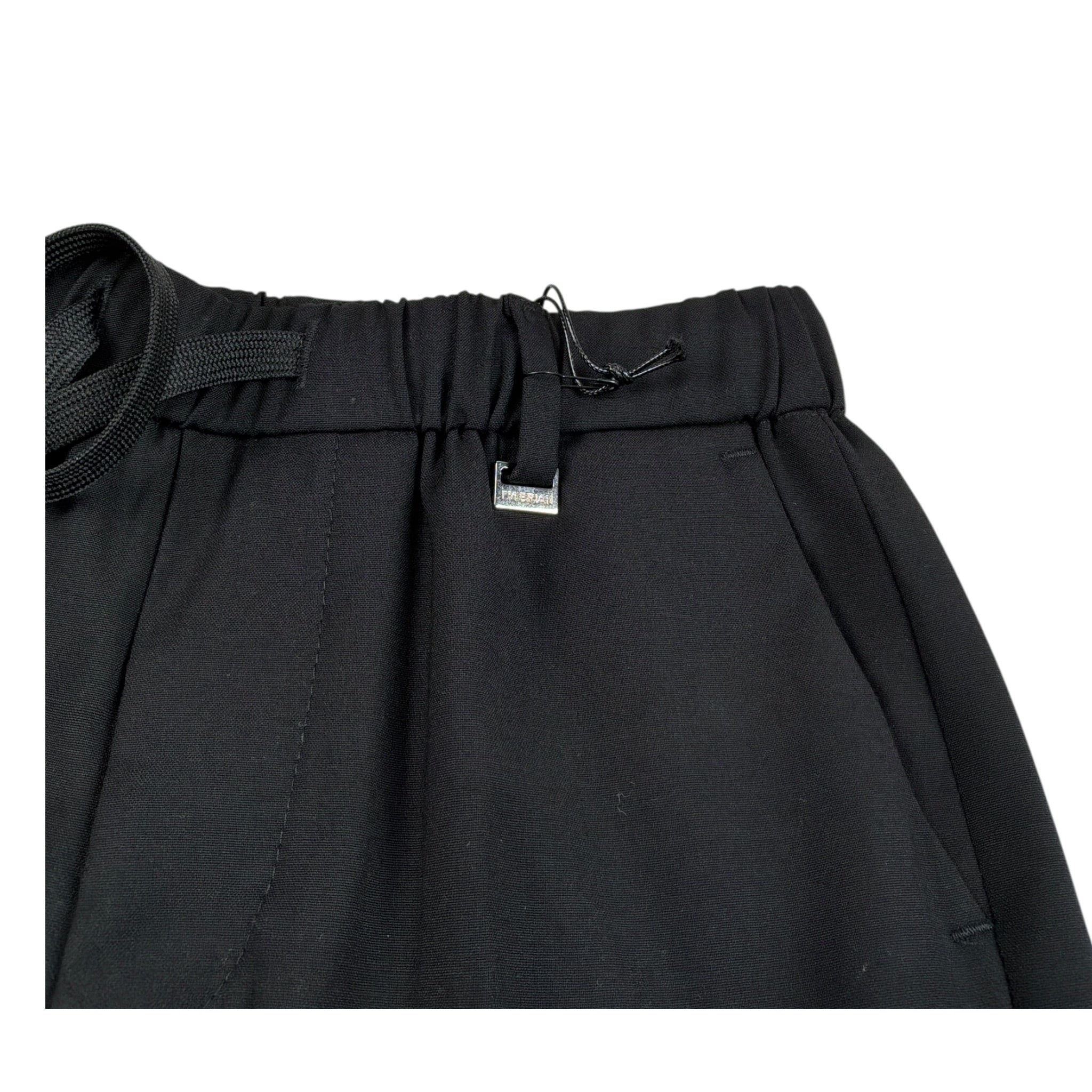 I'M Brian Pantalone tinta unita con Elastico In Vita Nero per Neonato PA3269J NERO I'M BRIAN 