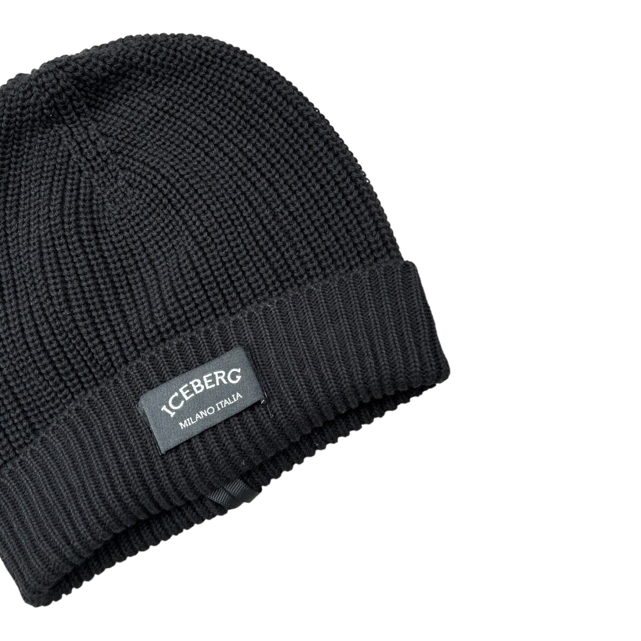Iceberg Cappello tinta unita con Logo Nero per Bambino CAICE6301BX NERO ICEBERG 