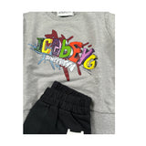 Iceberg Completo 2Pz Felpa-Pantalone con Stampa Grigio/Nero per Neonato CFICE6305N GRIGIO/NERO ICEBERG 