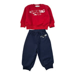 Iceberg Completo 2Pz Felpa Girocollo tinta unita con Stampa-Pantalone Rosso per Neonato CFICE6306N ROSSO ICEBERG 