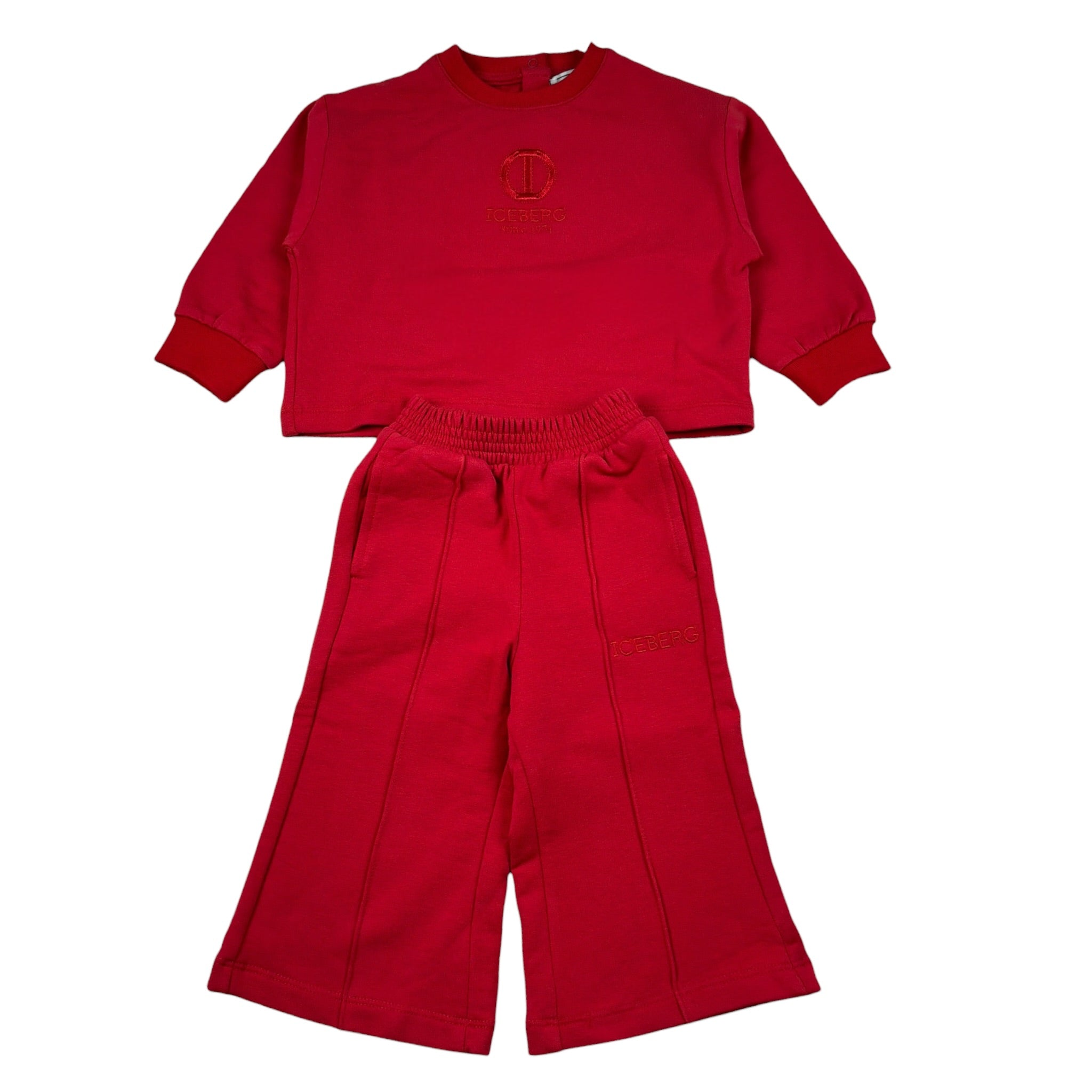 Iceberg Completo 2Pz Felpa-Pantalone con Stampa Rosso per Neonata COMICE6354BN ROSSO ICEBERG 