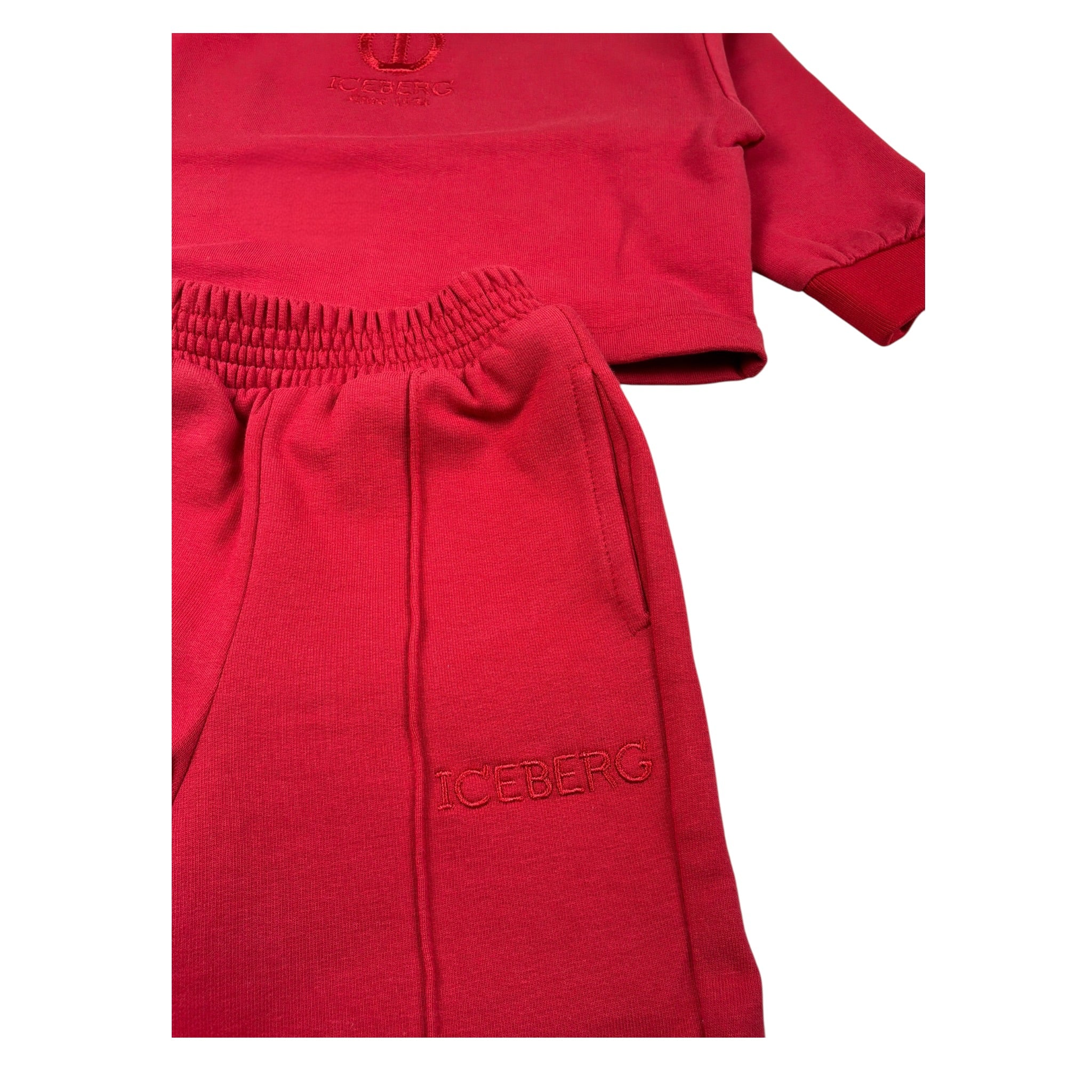 Iceberg Completo 2Pz Felpa-Pantalone con Stampa Rosso per Bambina COMICE6354B ROSSO ICEBERG 