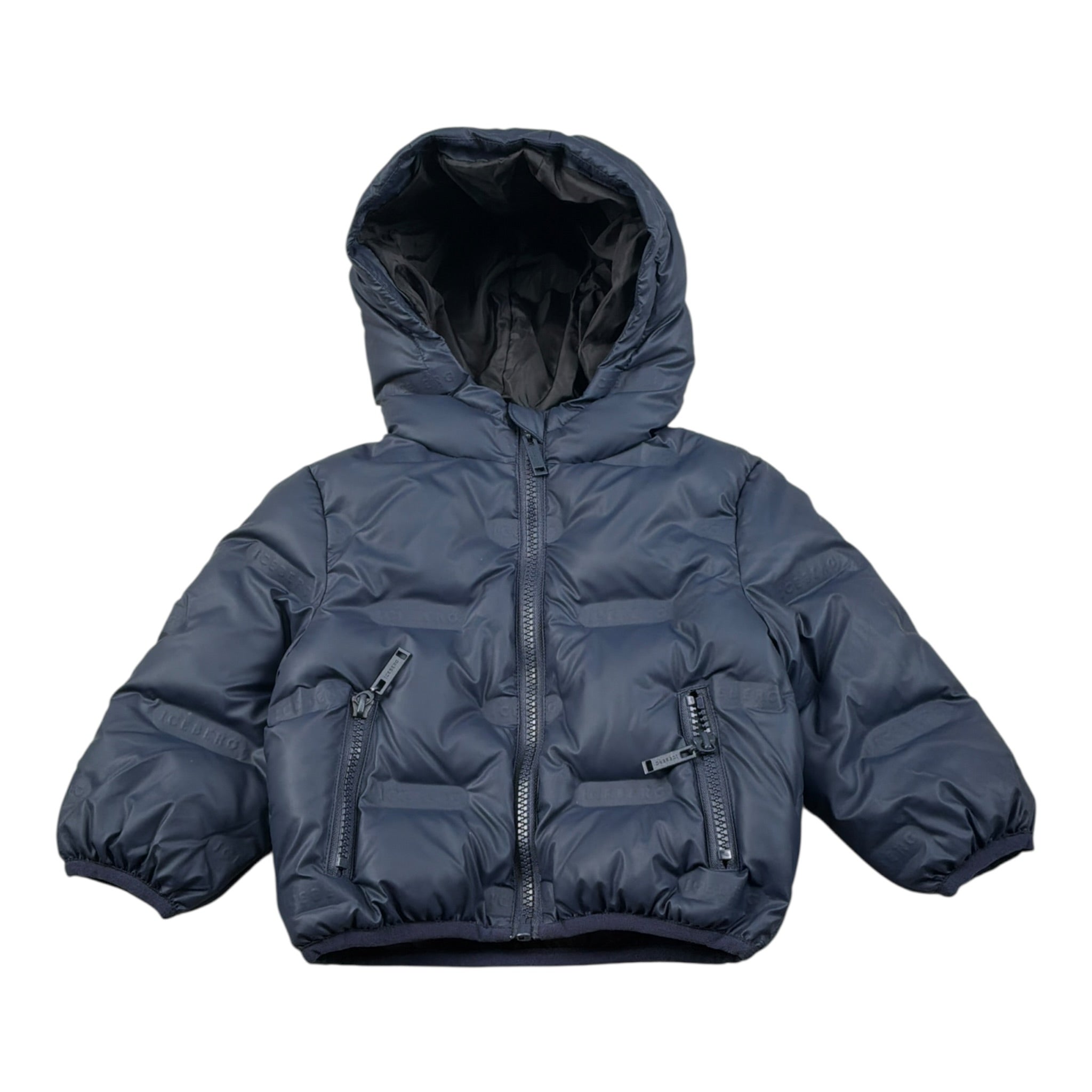 Iceberg Giubbino tinta unita con Cappuccio E Zip Blu per Neonato GBICE6303BX BLU ICEBERG 