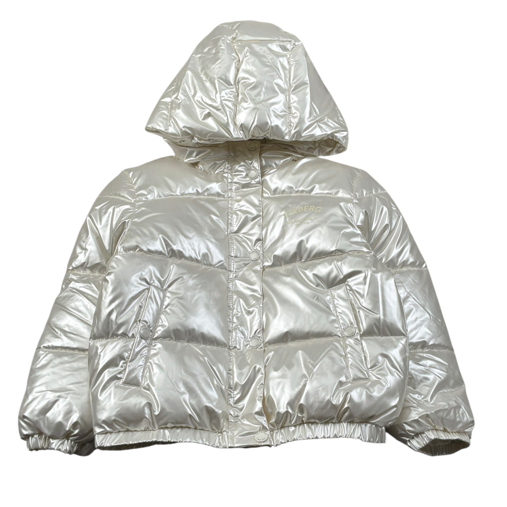Iceberg Giubbino tinta unita con Cappuccio Panna per Bambina GBICE6354B PANNA ICEBERG 