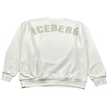Iceberg Felpa tinta unita Girocollo con Logo Bianco per Bambino MFICE6316J BIANCO ICEBERG 