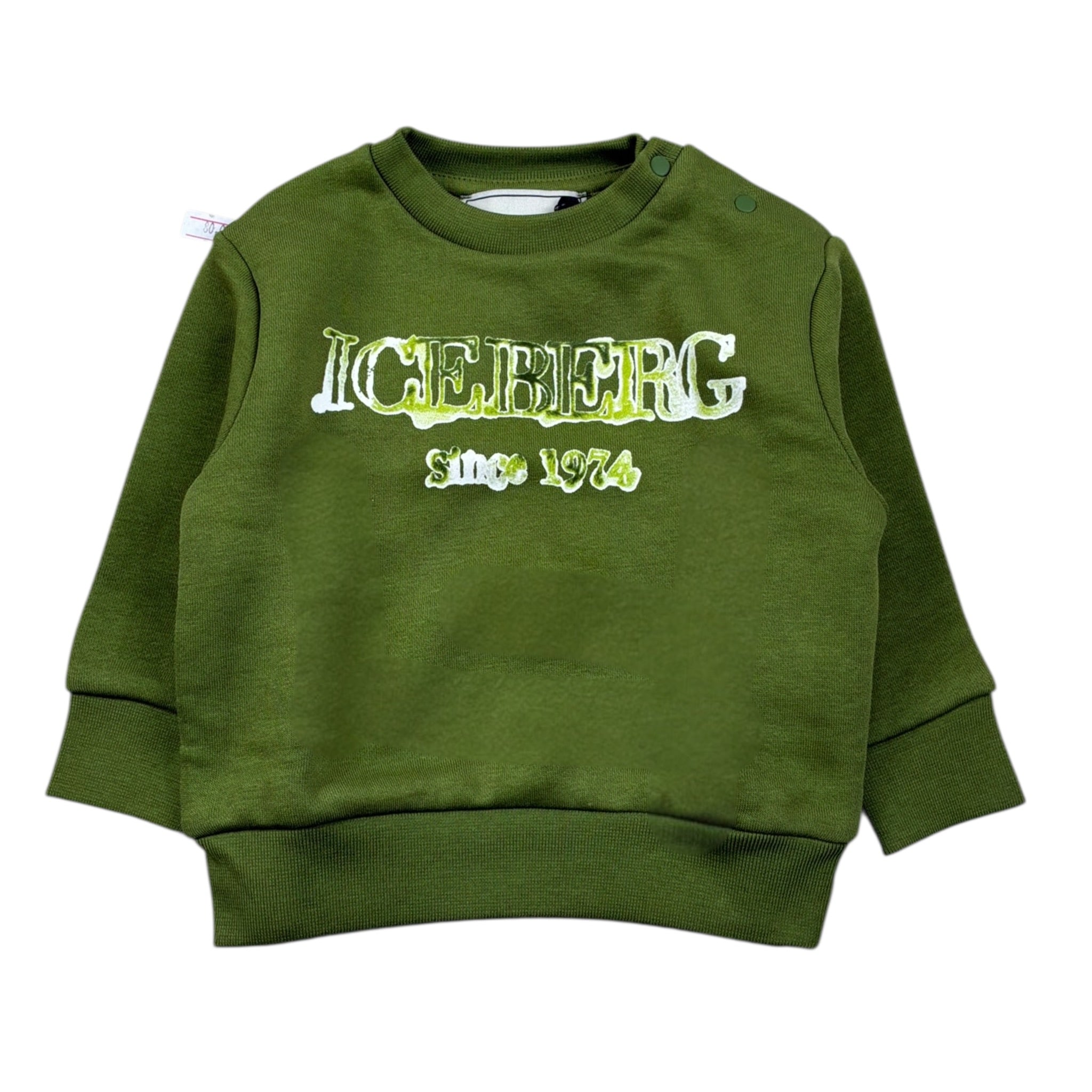 Iceberg Felpa tinta unita con Stampa Verde per Neonato MFICE6321B VERDE ICEBERG 