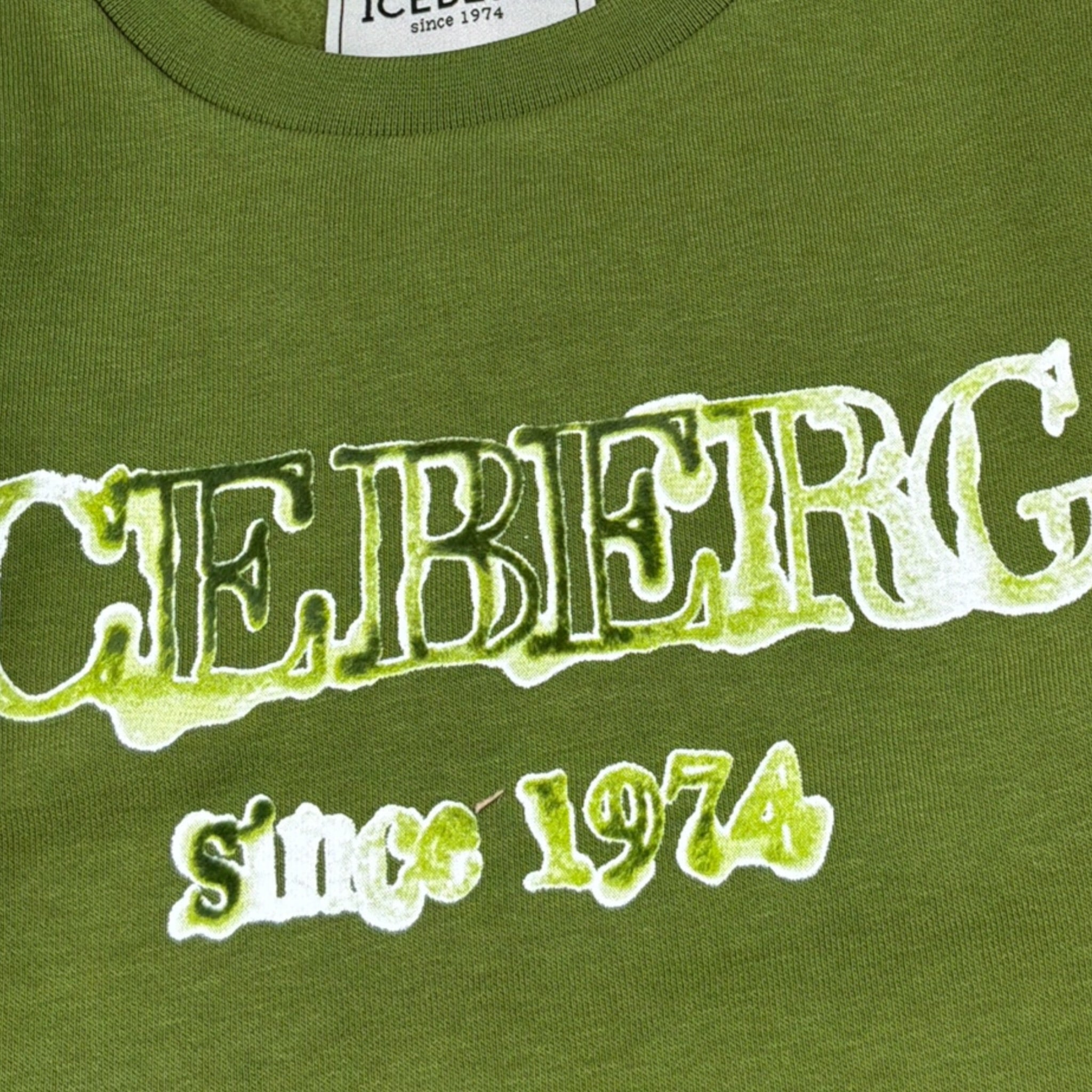 Iceberg Felpa tinta unita con Stampa Verde per Bambino MFICE6321BXJ VERDE ICEBERG 