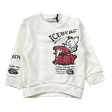 Iceberg Felpa Girocollo tinta unita con Stampa Bianco per Bambino MFICE6326B BIANCO ICEBERG 