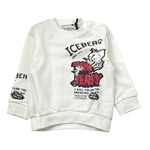 Iceberg Felpa Girocollo tinta unita con Stampa Bianco per Neonato MFICE6326BN BIANCO ICEBERG 