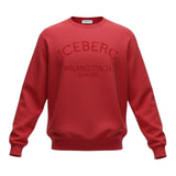 Iceberg Felpa Giroccollo tinta unita con Stampa Rosso per Bambino MFICE6333J ROSSO ICEBERG 