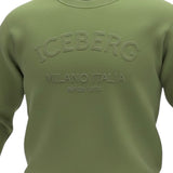 Iceberg Felpa Giroccollo tinta unita con Stampa Verde per Bambino MFICE6333J VERDE ICEBERG 