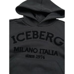 Iceberg Felpa Chiusa con Cappuccio tinta unita Nero per Bambino MFICE6335J NERO ICEBERG 