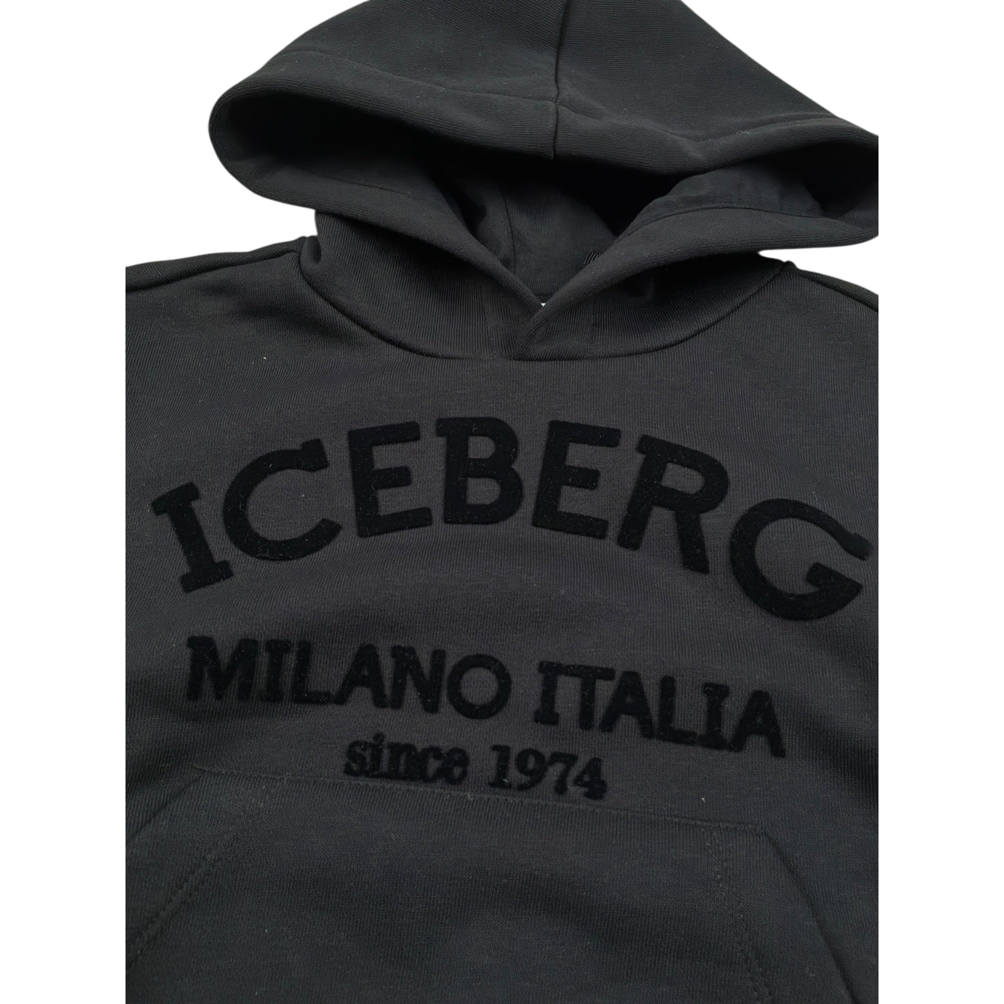 Iceberg Felpa Chiusa con Cappuccio tinta unita Nero per Bambino MFICE6335J NERO ICEBERG 