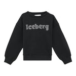 Iceberg Felpa tinta unita con Brillantini Nero per Bambina MFICE6353J NERO ICEBERG 