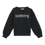 Iceberg Felpa tinta unita con Brillantini Nero per Bambina MFICE6353J NERO ICEBERG 
