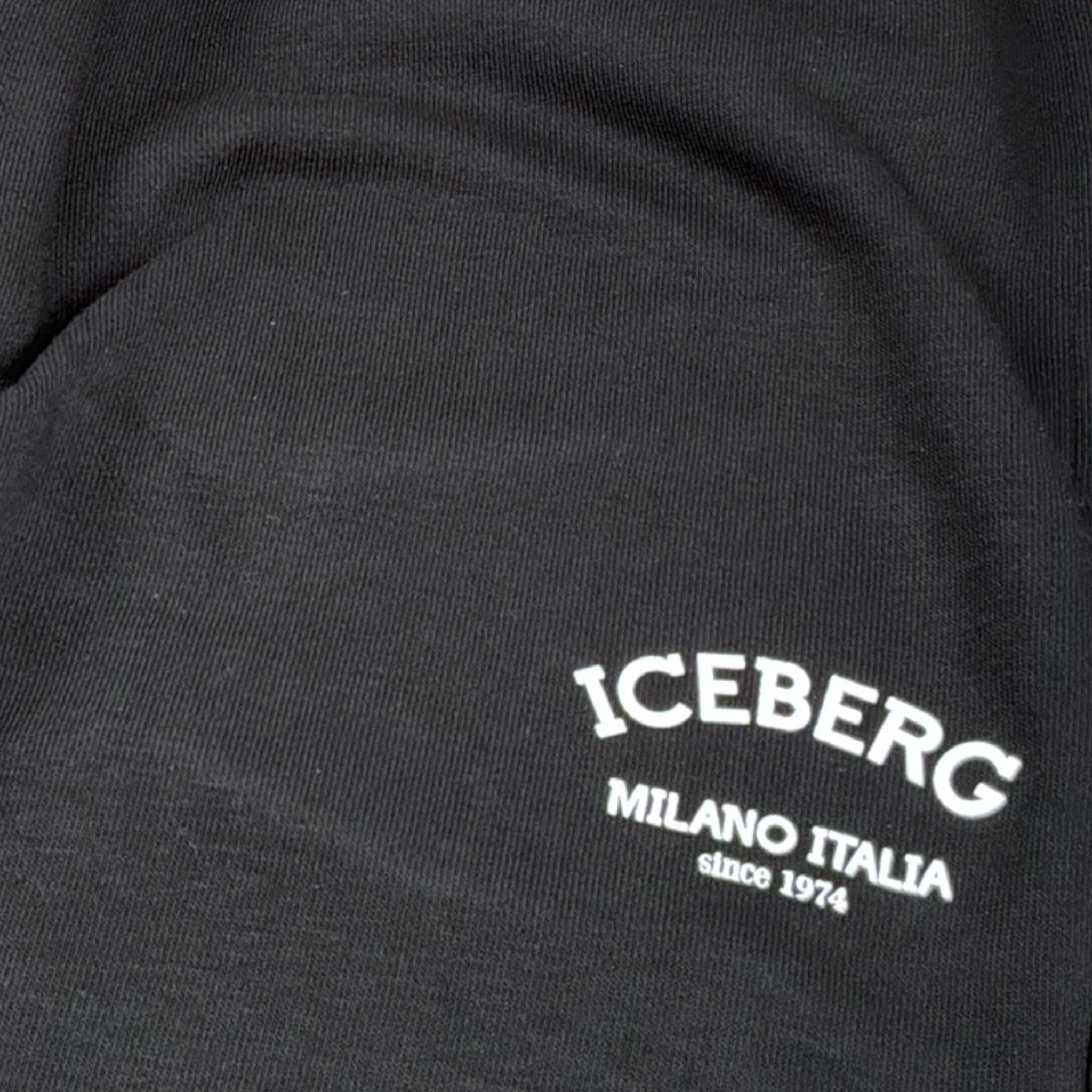 Iceberg Pantalone Modello Tuta tinta unita con Logo Nero per Bambino PFICE5108J NERO ICEBERG 