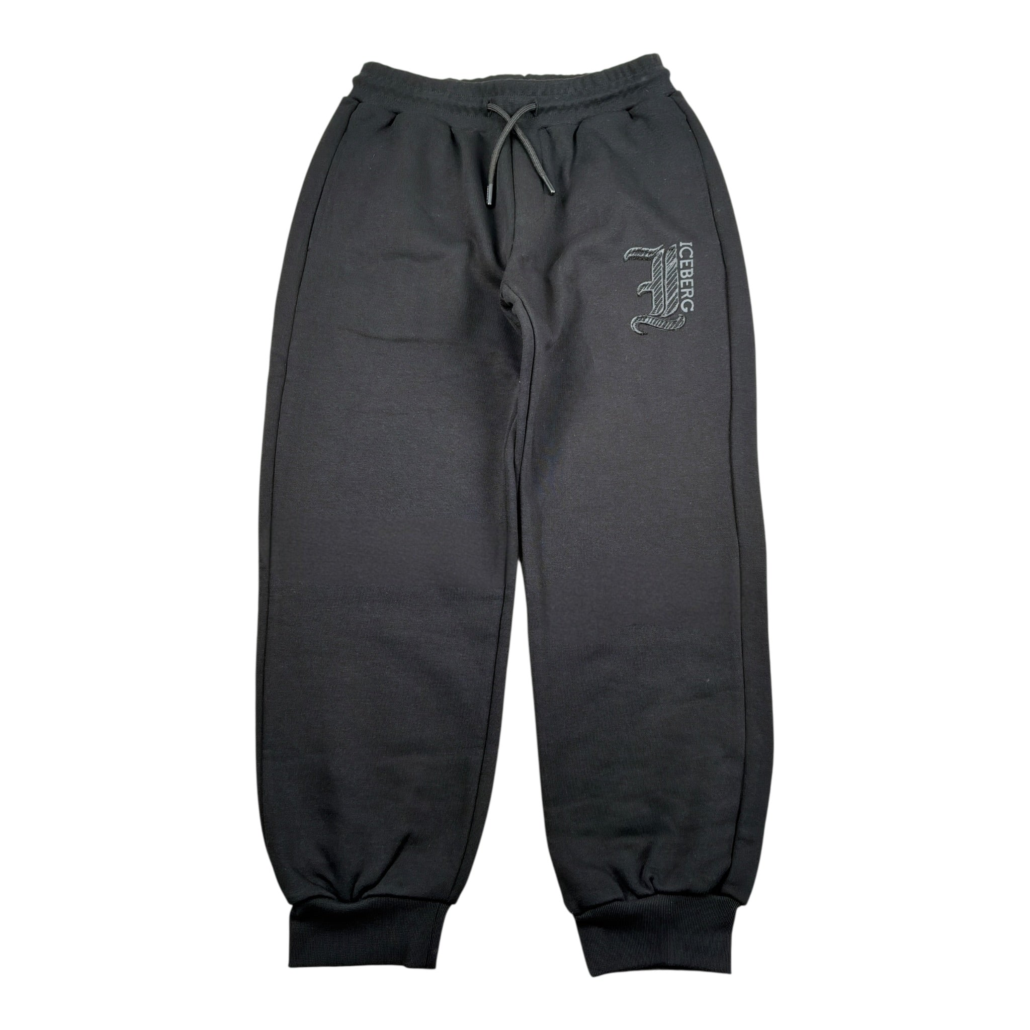 Iceberg Pantalone tinta unita con Elastico In Vita Nero per Bambino PFICE6304J NERO ICEBERG 