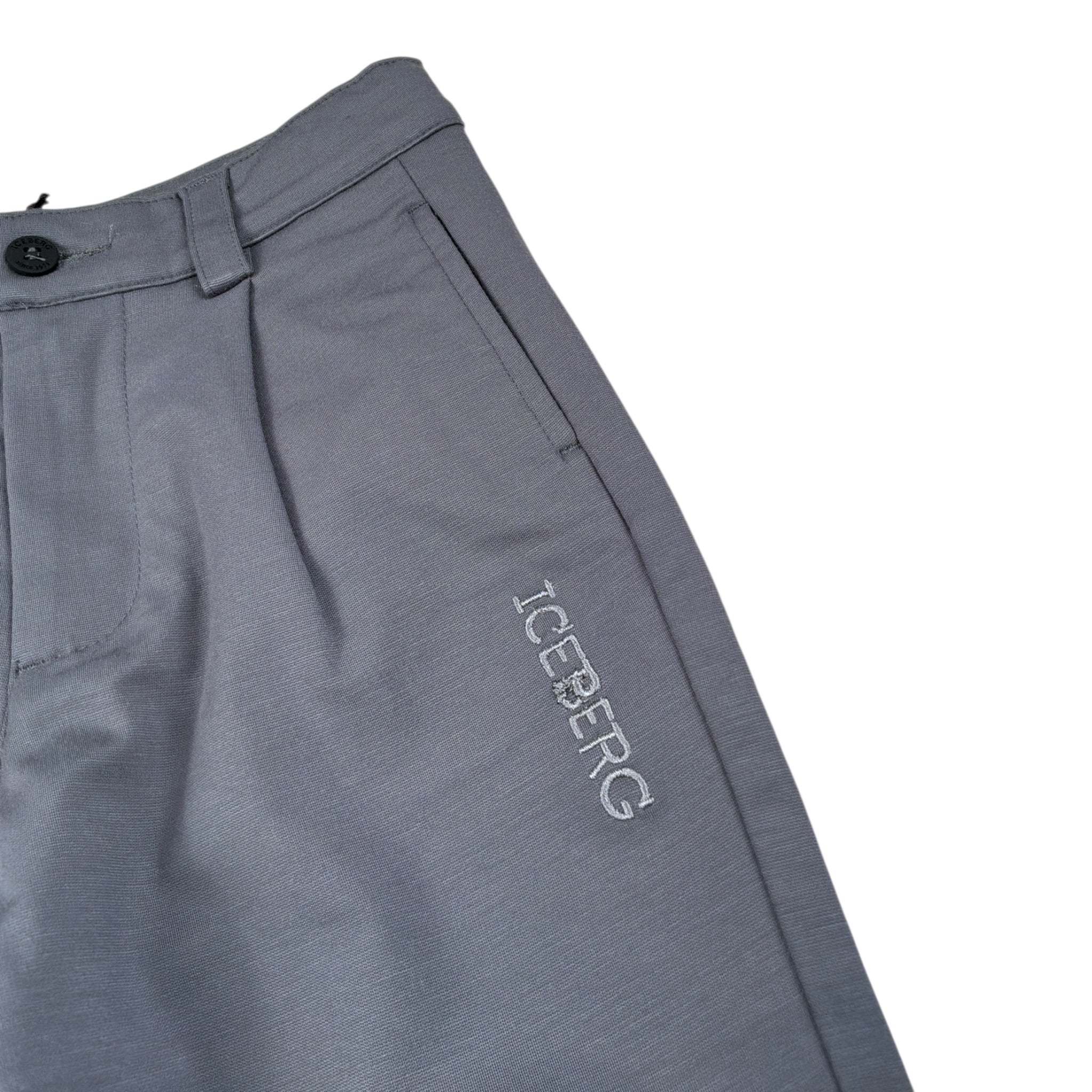 Iceberg Pantalone tinta unita con Girovita Regolabile Grigio per Bambino PTICE6304B GRIGIO ICEBERG 