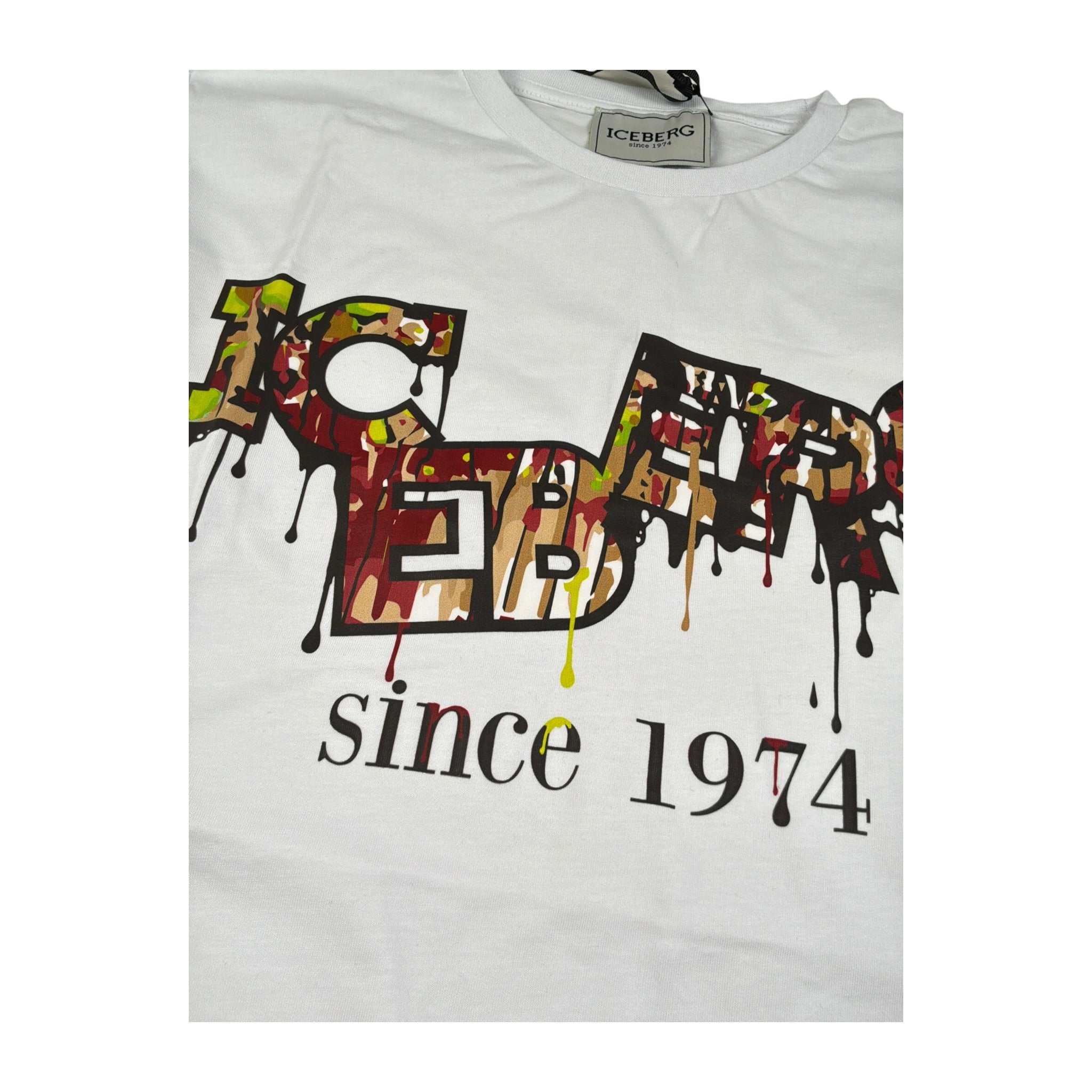 Iceberg Shirt Girocollo tinta unita con Stampa Bianco per Bambino TSICE6326J BIANCO ICEBERG 