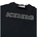 Iceberg T-Shirt Girocollo tinta unita con Brillantini Nero per Bambina TSICE6353J NERO ICEBERG 