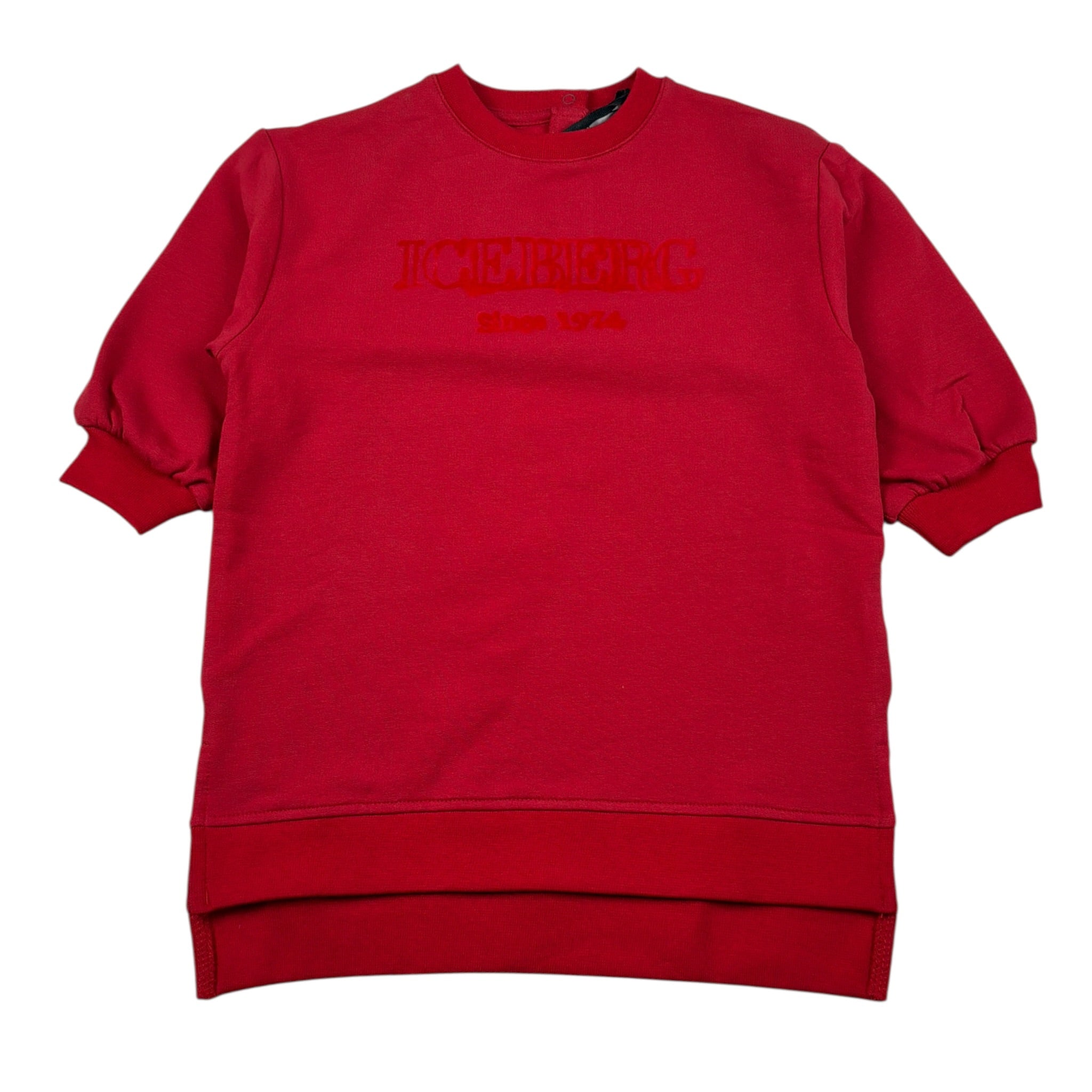 Iceberg Abito Manica Lunga tinta unita con Logo Rosso per Bambina VSICE6361B ROSSO ICEBERG 