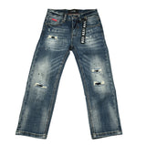 Icon Jeans tinta unita con Strappi Blu per Bambino IBDT00715X BLU ICON 