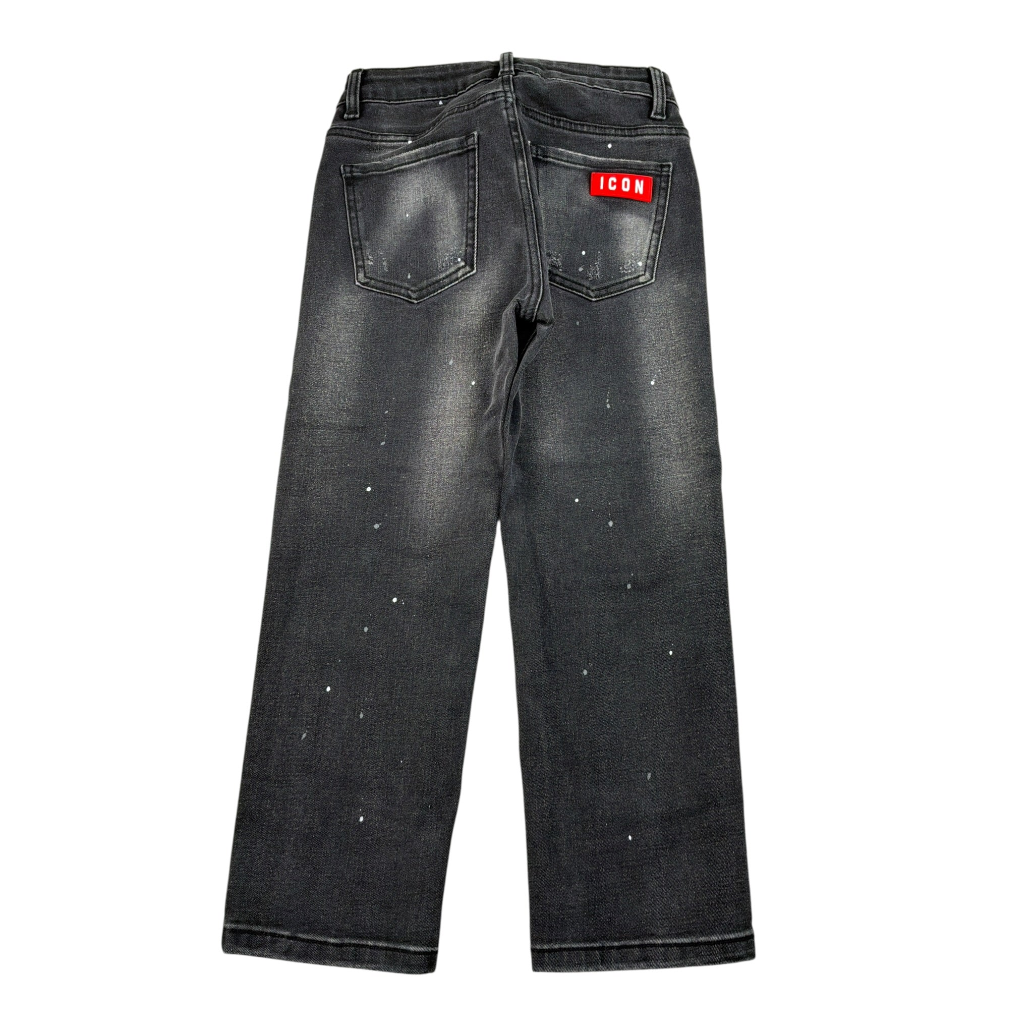 Icon Jeans tinta unita con Strappi Nero per Bambino IBDT00720 NERO ICON 