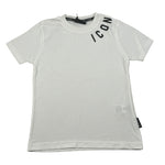 Icon T-Shirt Girocollo tinta unita con Stampe Logo Bianco per Bambino IBKS00735 BIANCO ICON 