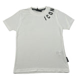 Icon T-Shirt Girocollo tinta unita con Stampe Logo Bianco per Bambino IBKS00735 BIANCO ICON 