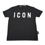 Icon T-Shirt Girocollo tinta unita con Logo Nero per Bambino IBKS00746 NERO ICON 