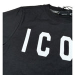 Icon T-Shirt Girocollo tinta unita con Logo Nero per Bambino IBKS00746 NERO ICON 