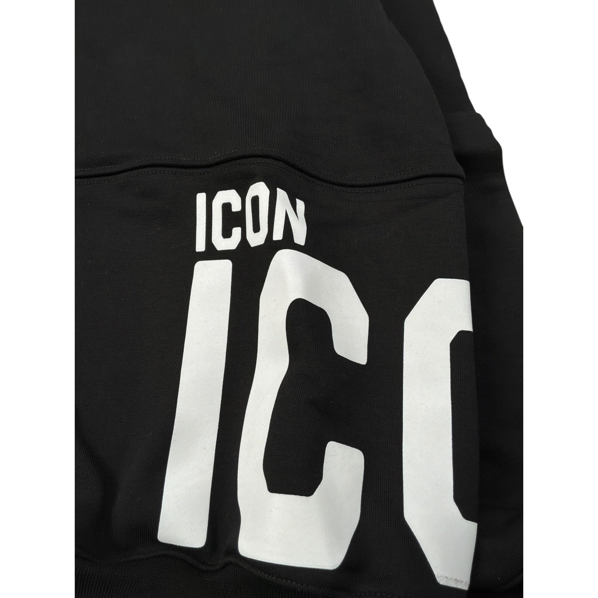 Icon Felpa con Cappuccio tinta unita con Logo Nero per Bambino IBSW00745 NERO ICON 