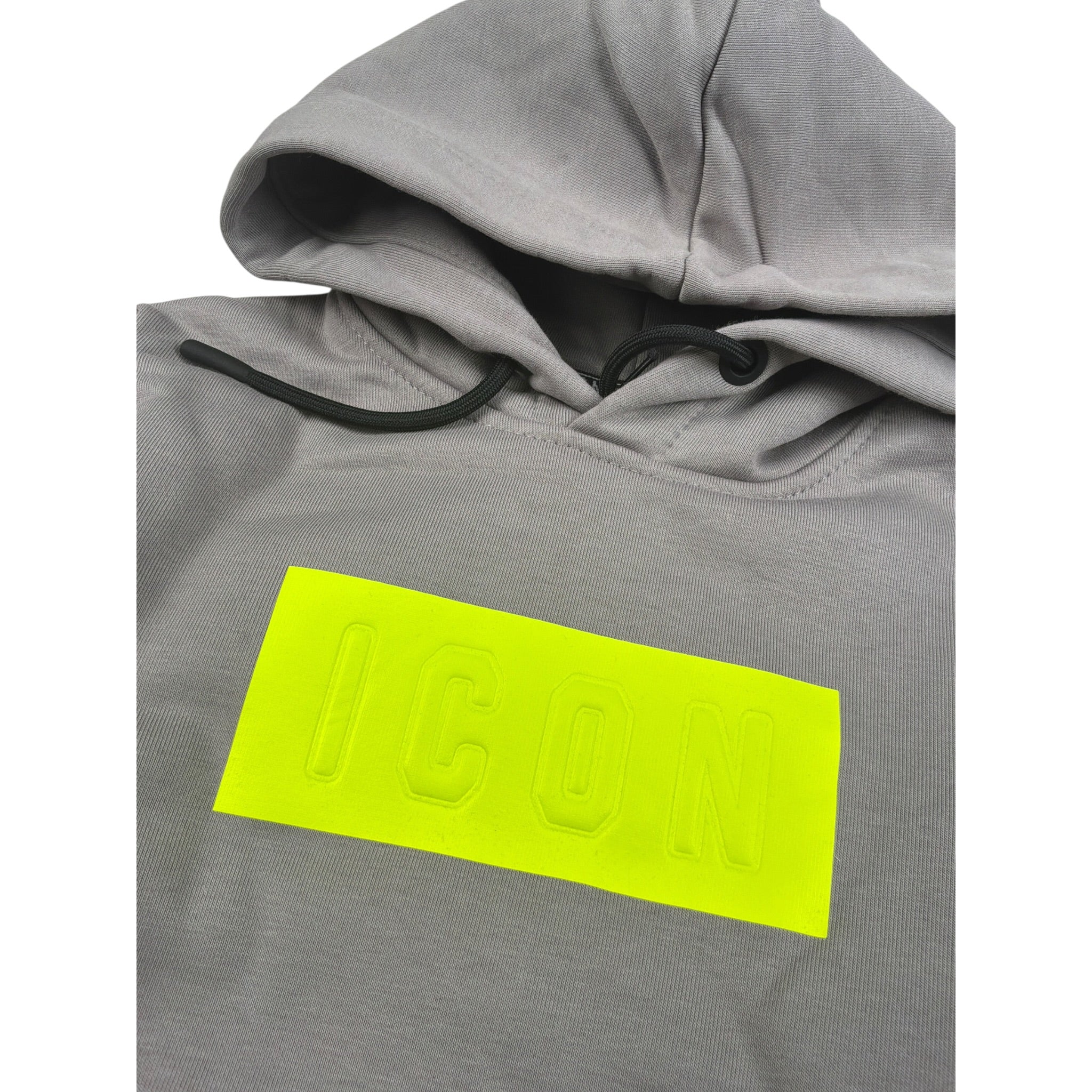 Icon Felpa Chiusa con Cappuccio tinta unita con Logo Grigio per Bambino IBSW00831 GRIGIO ICON 