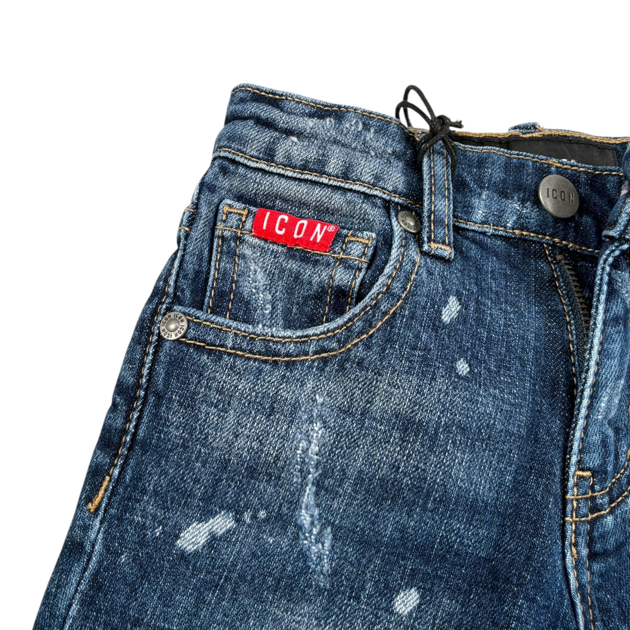Icon Jeans tinta unita con Girovita Regolabile Blu per Neonato INBDT00821 BLU ICON 