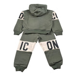 Icon Completo 2 Pezzi Felpa-Pantalone tinta unita Verde per Neonato INBFS00877 VERDE ICON 