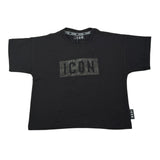 Icon T-Shirt Girocollo tinta unita Nero per Bambina TSHIC NERO ICON 