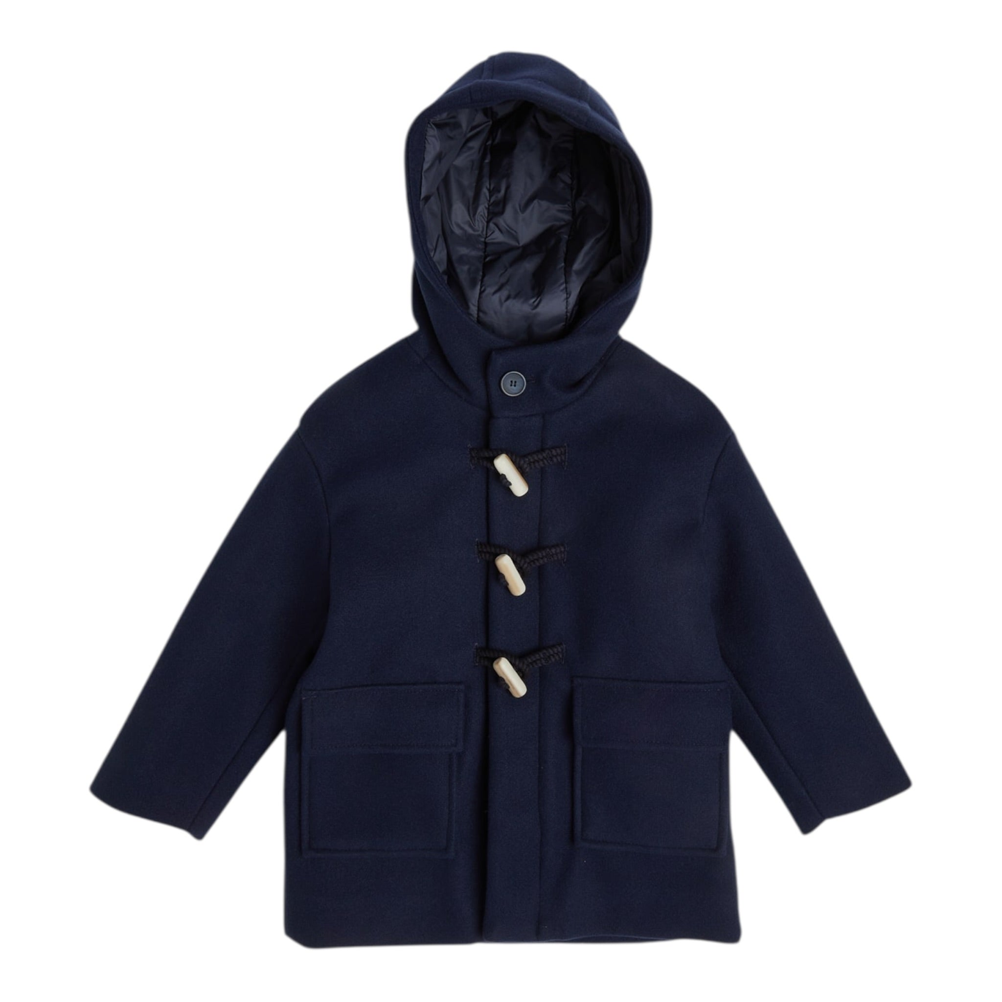Il Gufo Cappotto tinta unita con Cappuccio Blu per Bambino A23GP309M0138 BLU IL GUFO 