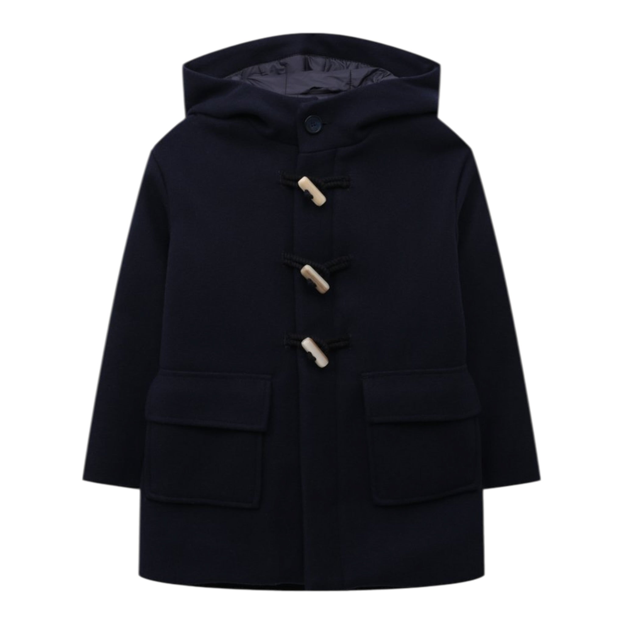 Il Gufo Cappotto tinta unita con Cappuccio Blu per Bambino A23GP309M138 BLU IL GUFO 