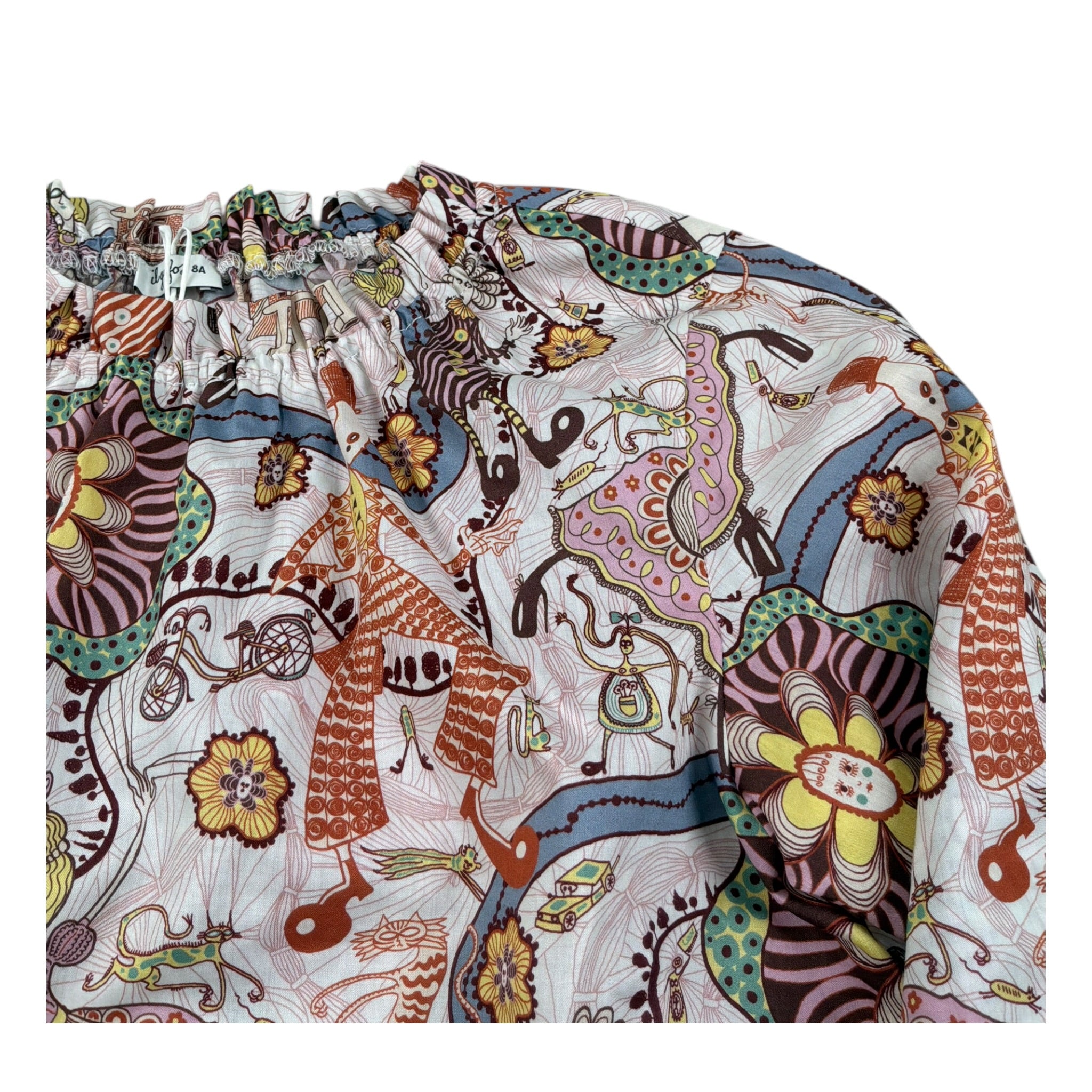 Il Gufo Camicia Manica Lunga tinta unita con Stampe Multicolor per Bambina A25GCL0003C4148 MULTICOLOR IL GUFO 