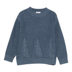 Il Gufo Maglia Girocollo tinta unita con Ricami Blu per Bambino A25GMA0005EM223 BLU IL GUFO 