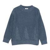 Il Gufo Maglia Girocollo tinta unita con Ricami Blu per Bambino A25GMA0005EM223 BLU IL GUFO 