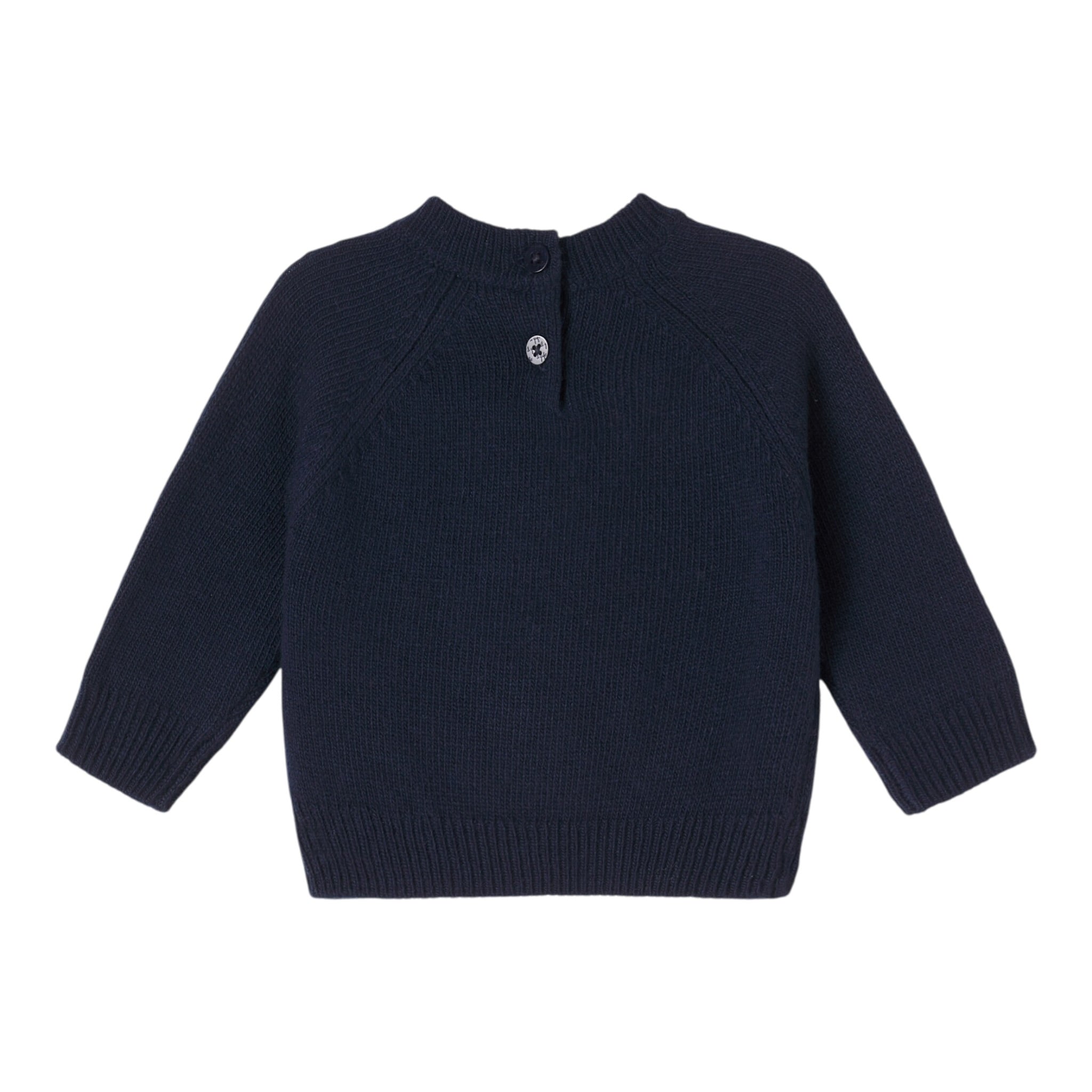 Il Gufo Maglia Girocollo Tinta Nita con Ricamo Blu per Neonato A25GMA0008EM220 BLU IL GUFO 