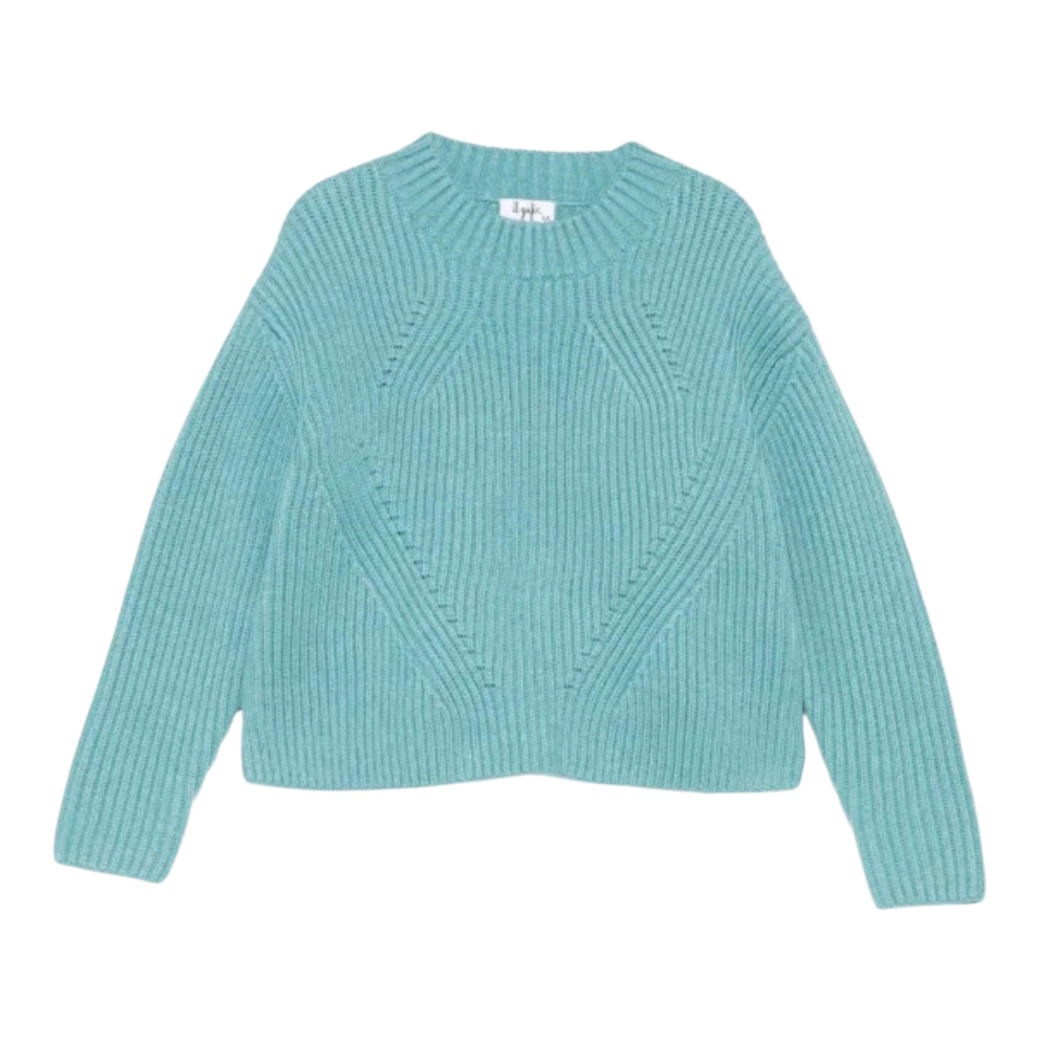 Il Gufo Maglia Girocollo tinta unita Azzurro per Bambina A25GMA0010EM223J AZZURRO IL GUFO 