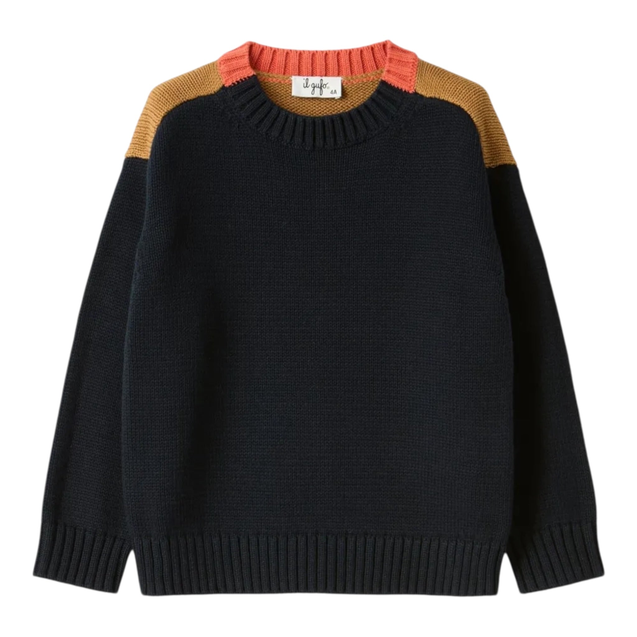 Il Gufo Maglia Tricolore Girocollo Blu per Bambino A25GMA0011EM109 BLU IL GUFO 