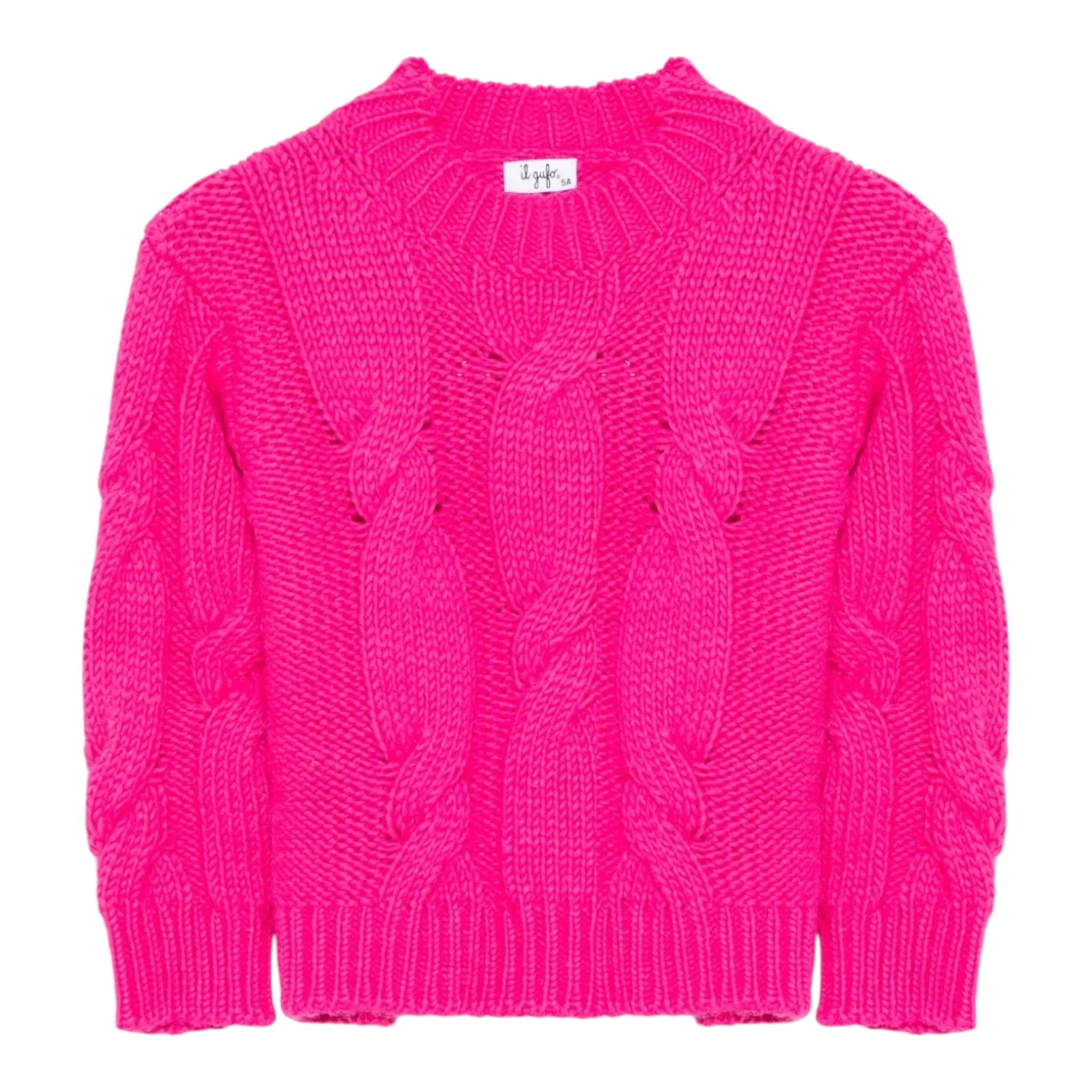 Il Gufo Maglia tinta unita Girocollo Fuxia per Neonata A25GMA0016EM913N FUXIA IL GUFO 