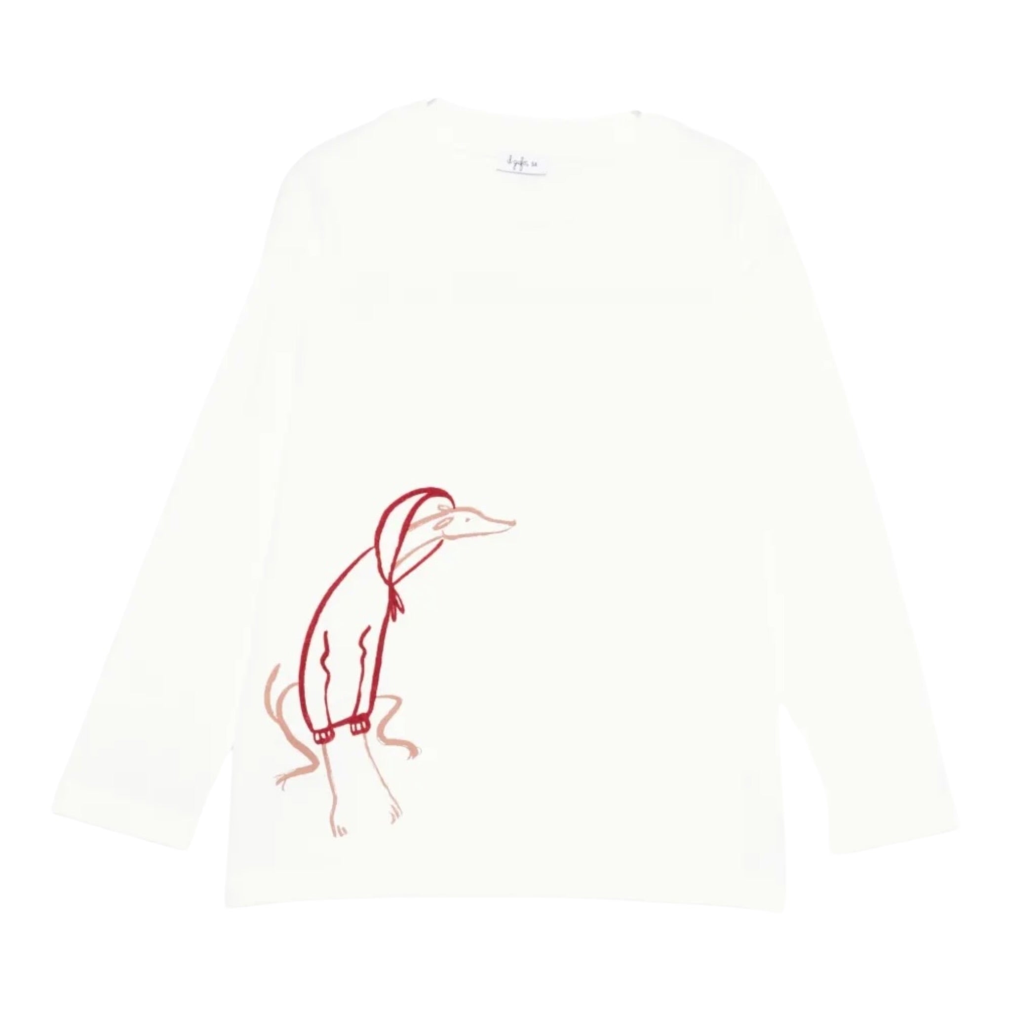 Il Gufo Shirt Girocollo tinta unita con Stampa Bianco per Bambina A25GTA0008MF002 BIANCO IL GUFO 