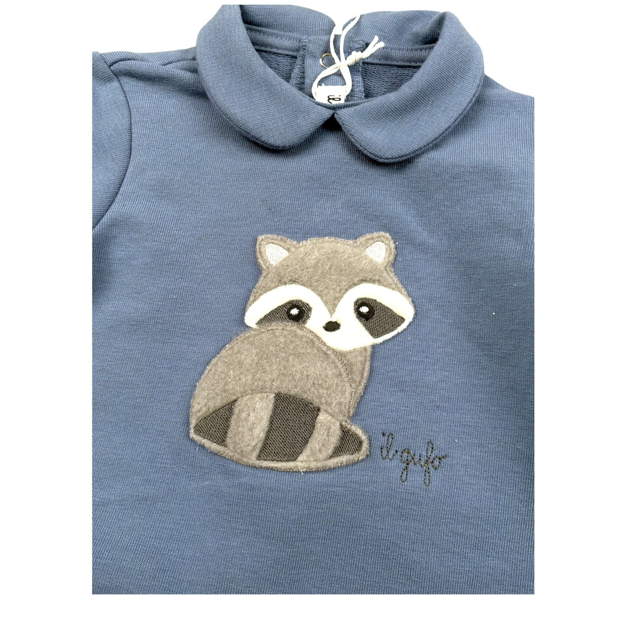 Il Gufo Tutina Manica Lunga tinta unita Azzurro per Neonato A25GTP0005M0100 AZZURRO IL GUFO 