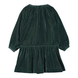 Il Gufo Abito Manica Lunga tinta unita In Velluto Verde per Bambina A25GVL0011V0017 VERDE IL GUFO 